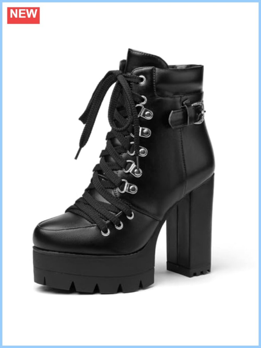 4.3" Heel Platform Ankle Booties Round Toe Lace Up Suede High Heel Boots Women